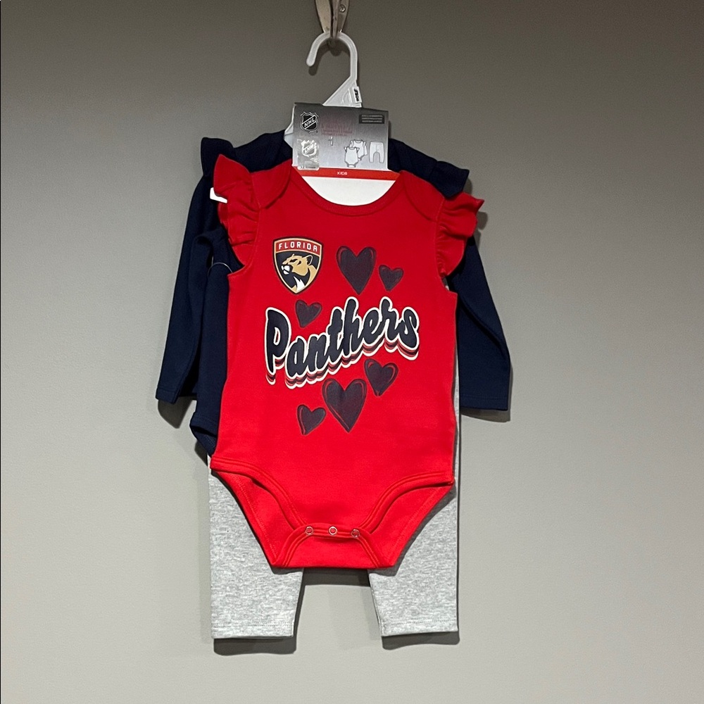 NHL Red and Navy Baby Onesie Set